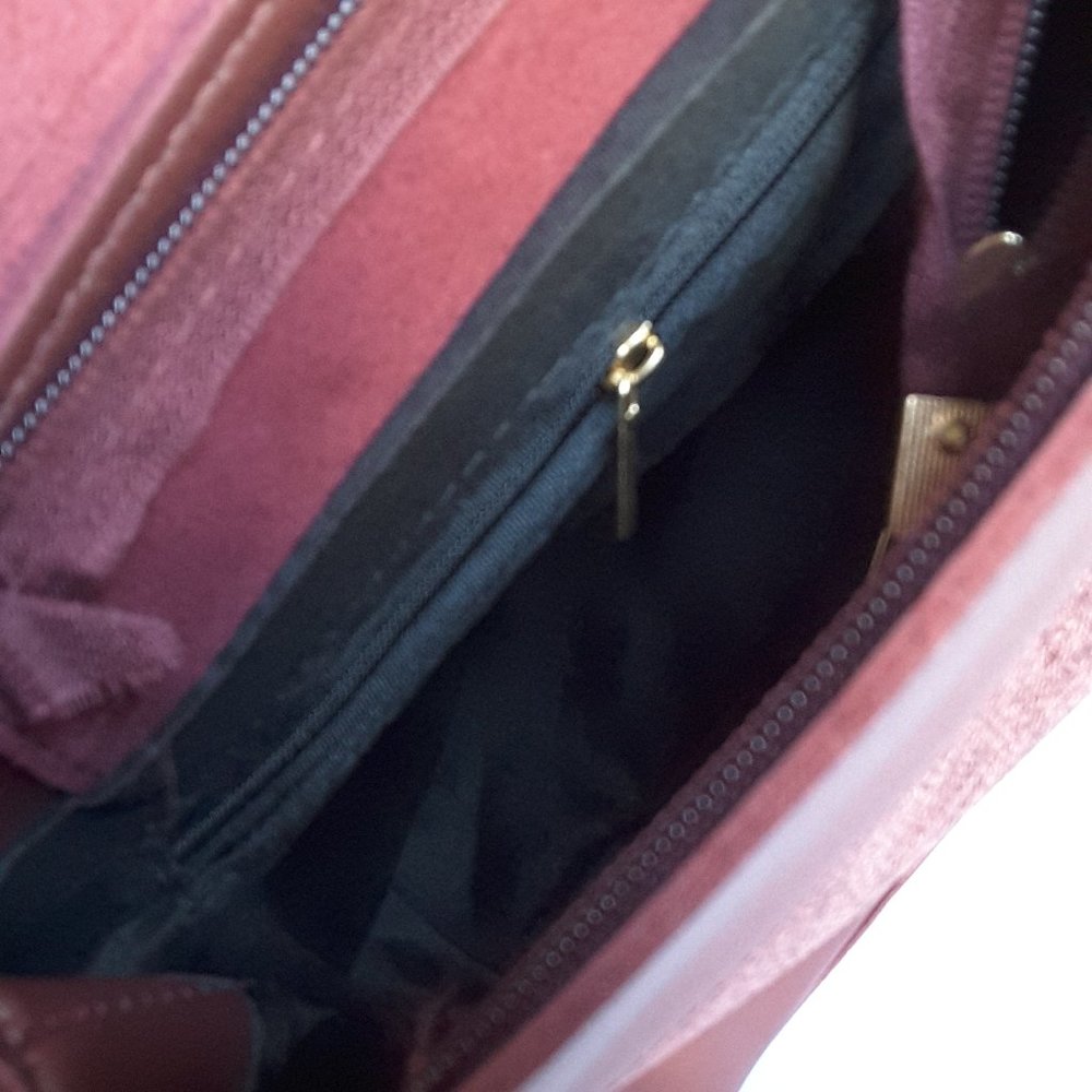 Faux Leather Solid Burgundy Backpack - image 6